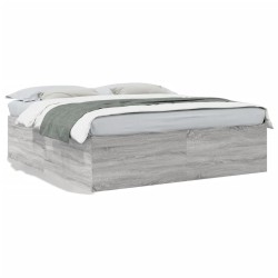 vidaXL Estructura de cama madera de ingeniería gris Sonoma 180x200 cm