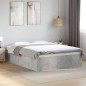 vidaXL Estructura de cama madera de ingeniería gris hormigón 135x190cm