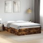 vidaXL Estructura de cama madera de ingeniería roble ahumado 120x200cm vidaXL Estructura de cama madera de ingeniería roble ahumado 120x200cm