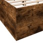 vidaXL Estructura de cama madera de ingeniería roble ahumado 120x200cm vidaXL Estructura de cama madera de ingeniería roble ahumado 120x200cm