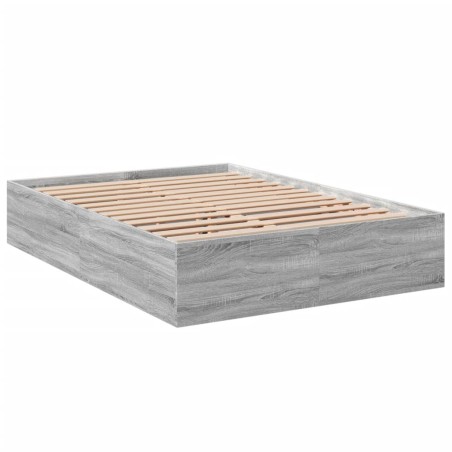 vidaXL Estructura de cama madera de ingeniería gris Sonoma 140x200 cm