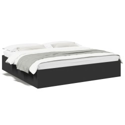 vidaXL Estructura de cama madera de ingeniería negra 200x200 cm