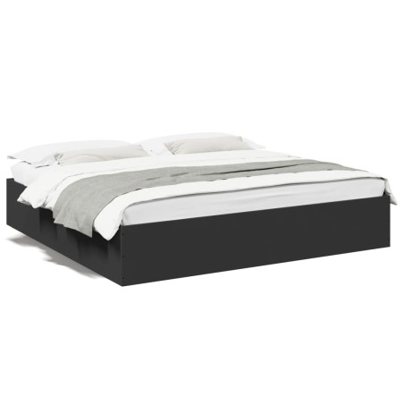 vidaXL Estructura de cama madera de ingeniería negra 200x200 cm