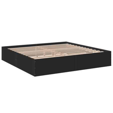 vidaXL Estructura de cama madera de ingeniería negra 200x200 cm