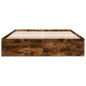 vidaXL Estructura de cama madera de ingeniería roble ahumado 160x200cm vidaXL Estructura de cama madera de ingeniería roble ahumado 160x200cm