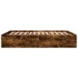 vidaXL Estructura de cama madera de ingeniería roble ahumado 160x200cm vidaXL Estructura de cama madera de ingeniería roble ahumado 160x200cm