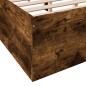 vidaXL Estructura de cama madera de ingeniería roble ahumado 160x200cm vidaXL Estructura de cama madera de ingeniería roble ahumado 160x200cm