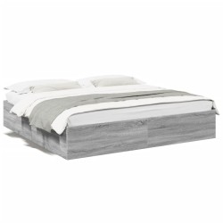 vidaXL Estructura de cama madera de ingeniería gris Sonoma 180x200 cm