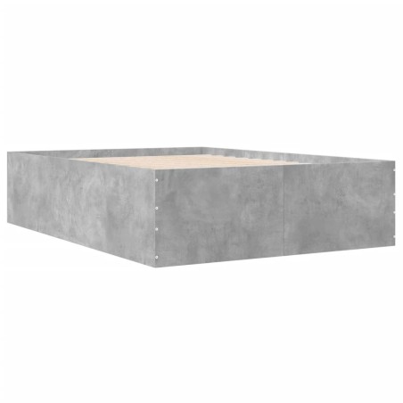 vidaXL Estructura de cama madera de ingeniería gris hormigón 140x200cm