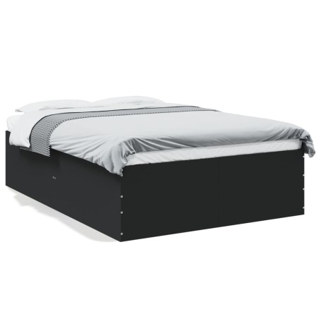vidaXL Estructura de cama madera de ingeniería negra 140x200 cm