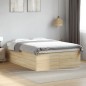 vidaXL Estructura de cama madera de ingeniería roble Sonoma 140x190 cm vidaXL Estructura de cama madera de ingeniería roble Sonoma 140x190 cm