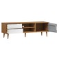 vidaXL Mueble de TV MOLDE madera maciza de pino marrón 158x40x49 cm
