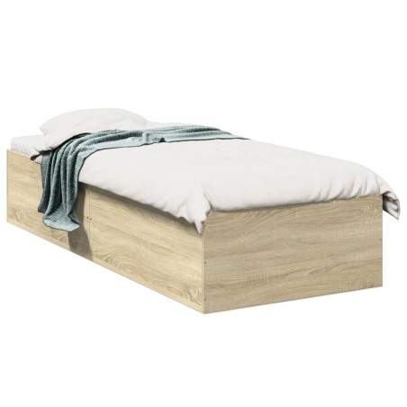 vidaXL Estructura de cama madera de ingeniería roble Sonoma 90x190 cm