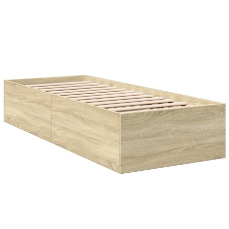 vidaXL Estructura de cama madera de ingeniería roble Sonoma 90x190 cm