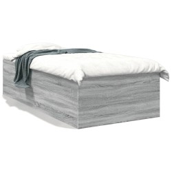 vidaXL Estructura de cama madera de ingeniería gris Sonoma 90x200 cm