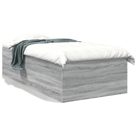 vidaXL Estructura de cama madera de ingeniería gris Sonoma 90x200 cm