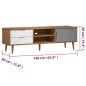 vidaXL Mueble de TV MOLDE madera maciza de pino marrón 158x40x49 cm