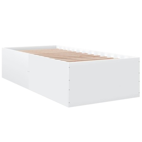vidaXL Estructura de cama madera de ingeniería blanca 75x190 cm
