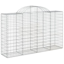vidaXL Cesta gaviones forma arco hierro galvanizado 200x50x120/140 cm