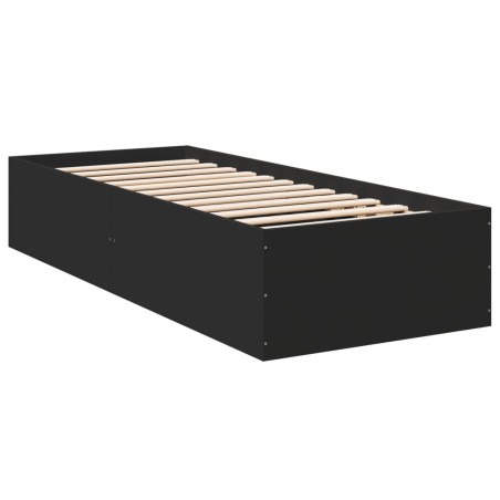 vidaXL Estructura de cama madera de ingeniería negra 100x200 cm