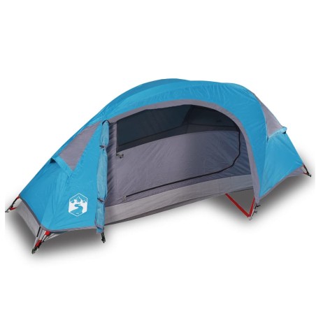 vidaXL Tienda de campaña iglú para 1 persona impermeable azul