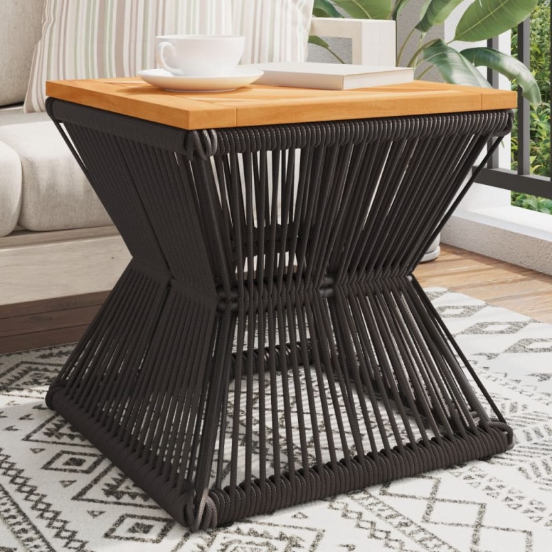 vidaXL Mesa de centro base de alambre madera acacia negro 38x38x38 cm vidaXL Mesa de centro base de alambre madera acacia negro 38x38x38 cm