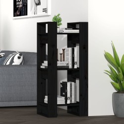 vidaXL Estantería/divisor de espacios madera pino negro 41x35x91 cm