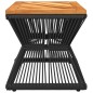 vidaXL Mesa de centro base de alambre madera acacia negro 38x38x38 cm vidaXL Mesa de centro base de alambre madera acacia negro 38x38x38 cm