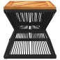 vidaXL Mesa de centro base de alambre madera acacia negro 38x38x38 cm vidaXL Mesa de centro base de alambre madera acacia negro 38x38x38 cm