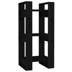 vidaXL Estantería/divisor de espacios madera pino negro 41x35x91 cm