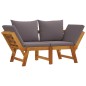 vidaXL Banco de jardín con cojines 2 en 1 madera maciza de acacia vidaXL Banco de jardín con cojines 2 en 1 madera maciza de acacia