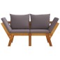 vidaXL Banco de jardín con cojines 2 en 1 madera maciza de acacia vidaXL Banco de jardín con cojines 2 en 1 madera maciza de acacia