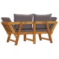 vidaXL Banco de jardín con cojines 2 en 1 madera maciza de acacia vidaXL Banco de jardín con cojines 2 en 1 madera maciza de acacia