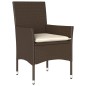vidaXL Set comedor jardín 5 pzas cojines ratán sintético vidrio marrón vidaXL Set comedor jardín 5 pzas cojines ratán sintético vidrio marrón