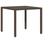 vidaXL Set comedor jardín 5 pzas cojines ratán sintético vidrio marrón vidaXL Set comedor jardín 5 pzas cojines ratán sintético vidrio marrón