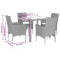 vidaXL Set comedor jardín 5 pzas cojines ratán sintético vidrio marrón vidaXL Set comedor jardín 5 pzas cojines ratán sintético vidrio marrón