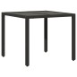 vidaXL Set comedor jardín 5 pzas cojines ratán sintético vidrio negro vidaXL Set comedor jardín 5 pzas cojines ratán sintético vidrio negro