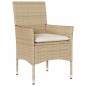 vidaXL Set comedor jardín 3 pzas cojines ratán sintético vidrio beige vidaXL Set comedor jardín 3 pzas cojines ratán sintético vidrio beige