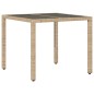 vidaXL Set comedor jardín 3 pzas cojines ratán sintético vidrio beige vidaXL Set comedor jardín 3 pzas cojines ratán sintético vidrio beige