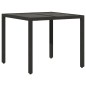 vidaXL Set comedor jardín 5 pzas cojines ratán sintético vidrio negro vidaXL Set comedor jardín 5 pzas cojines ratán sintético vidrio negro