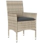 vidaXL Set comedor jardín 3 pzas y cojines ratán PE vidrio gris claro