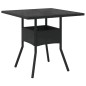 vidaXL Set comedor jardín 5 pzas cojines ratán sintético vidrio negro vidaXL Set comedor jardín 5 pzas cojines ratán sintético vidrio negro