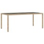 vidaXL Set comedor jardín 7 pzas cojines ratán sintético vidrio beige