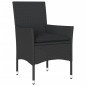 vidaXL Set de comedor jardín 3 pzas con cojines ratán PE acacia negro vidaXL Set de comedor jardín 3 pzas con cojines ratán PE acacia negro