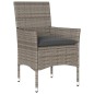 vidaXL Set de comedor jardín 3 pzas con cojines ratán PE acacia gris vidaXL Set de comedor jardín 3 pzas con cojines ratán PE acacia gris