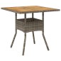 vidaXL Set de comedor jardín 3 pzas con cojines ratán PE acacia gris vidaXL Set de comedor jardín 3 pzas con cojines ratán PE acacia gris