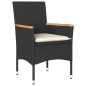 vidaXL Set de comedor jardín 5 pzas con cojines ratán PE acacia negro