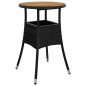 vidaXL Set de comedor jardín 5 pzas con cojines ratán PE acacia negro