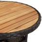 vidaXL Set de comedor jardín 5 pzas con cojines ratán PE acacia negro
