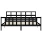 vidaXL Estructura cama de matrimonio con cabecero madera maciza negro vidaXL Estructura cama de matrimonio con cabecero madera maciza negro